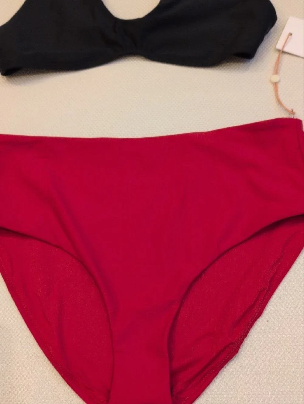 Quince Black Top with Red Bottom Bikini